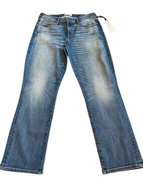 Parker Smith Courtney Cuffed Crop Mercury Wash Denim Straight Jeans Size 10 NWT